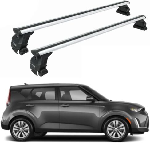 Heavy Duty Aluminum Roof Rack Cross Bar for Kia Soul(2009-2026)330lbs Capacity,Aluminum Bars with T-Slot Channel,Lockable,No-Drill Installation (Black, 2011-2019 Roof Rack Cross Bars Fix Point) in Saudi Arabia