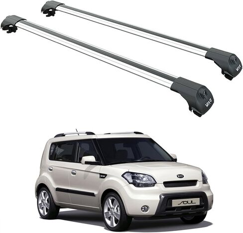 Heavy Duty Aluminum Roof Rack Cross Bar for Kia Soul(2009-2026)330lbs Capacity,Aluminum Bars with T-Slot Channel,Lockable,No-Drill Installation (Black, 2011-2019 Roof Rack Cross Bars Fix Point) in Saudi Arabia
