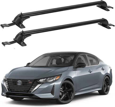 Lockable Roof Racks Cross Bars Fits for Nissan Sentra B18 2020-2025 Without Roof Side Rails, Anti-Rust/Theft Aluminum Roof Rails Crossbars Cargo Luggage Rack Carrier Rooftop Cargo Bike,Black in Kuwait