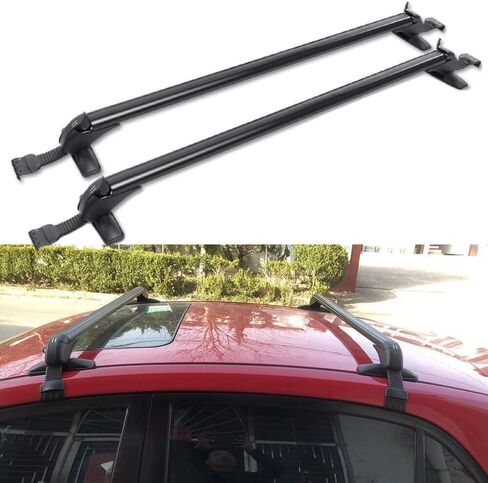 Lockable Roof Racks Cross Bars Fits for Nissan Sentra B18 2020-2025 Without Roof Side Rails, Anti-Rust/Theft Aluminum Roof Rails Crossbars Cargo Luggage Rack Carrier Rooftop Cargo Bike,Black in Kuwait