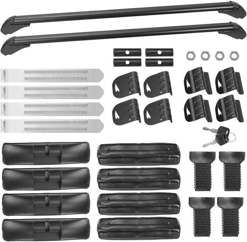 Lockable Roof Racks Cross Bars Fits for Nissan Sentra B18 2020-2025 Without Roof Side Rails, Anti-Rust/Theft Aluminum Roof Rails Crossbars Cargo Luggage Rack Carrier Rooftop Cargo Bike,Black in Kuwait