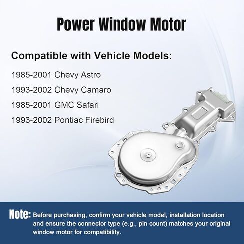 محرك رفع نافذة الطاقة للسائق الأمامي متوافق مع 1985-2001 Chevy Astro GMC Safari، 93-02 Camaro Pontiac Firebird 85 86 87 88 89 90 91 92 93 94 95 96 97 98 99 00 01 02، 742-101 in Saudi Arabia