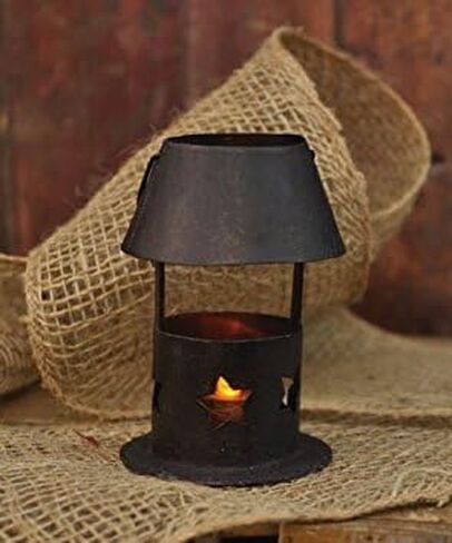 حامل شموع صغير للديكور الريفي مع نجوم مقصوصة في القاعدة in Kuwait