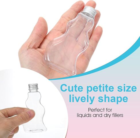 Pafeooui 45 Pack 2.5 Oz Plastic Sand Art Bottles with Lids and Funnels, Clear Bulk 3 Styles Wave Shaped Container Craft Supply for Parties, Wedding Favors, DIY Decor in Saudi Arabia