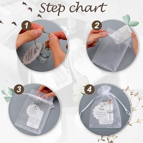 Chuangdi 30 Sets Mustard Seed Gift Mustard Seed Faith Glass Bottle Charms with Card Religious Small Faith Wedding Baptism Inspirational Church Gifts for Women Men in Saudi Arabia