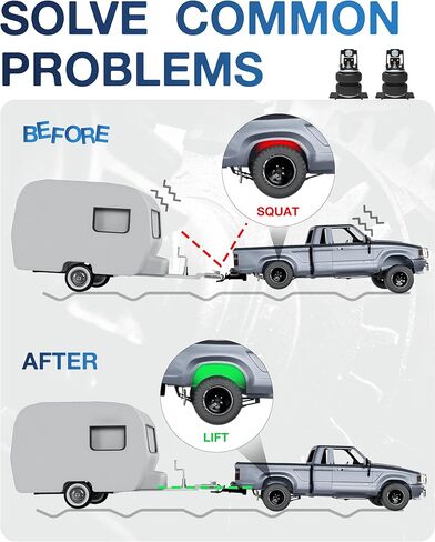 TOPICK Rear Air Bags Suspension Kit for 2005-2023 Toyota Tacoma Prerunner 2WD Tacoma 2WD/4WD Truck Towing, 5000 Lbs of Load Leveling Capacity, Replacement for Firestone 2407 in Kuwait