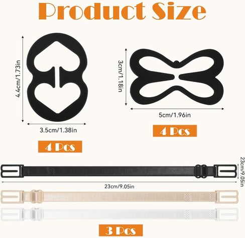 11 Pcs Bra Strap Clips for Racerback, Bra Strap Holders for Slipping Adjustable Conceal Bras Straps Clips for Full Cup Size, Ballet Dance (Black, White, Nude, Clear) in Saudi Arabia