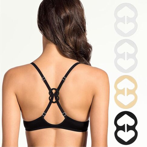 11 Pcs Bra Strap Clips for Racerback, Bra Strap Holders for Slipping Adjustable Conceal Bras Straps Clips for Full Cup Size, Ballet Dance (Black, White, Nude, Clear) in Saudi Arabia