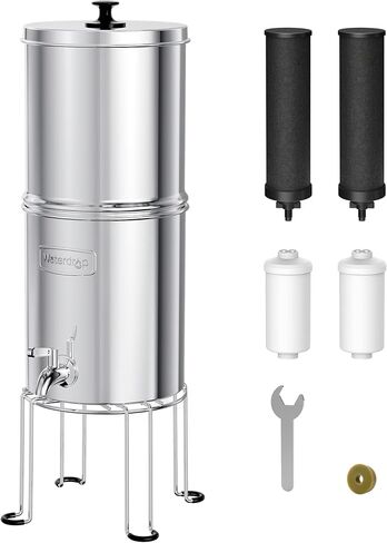 Waterdrop 2.25G Gravity-fed Water Filter System, with Silver Ions Enhanced Filtration with 2 Black Carbon Filters and Metal Spigot in Saudi Arabia
