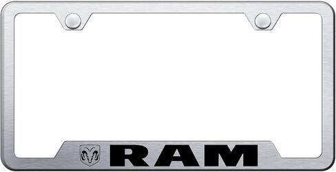 Dodge RAM Brushed Stainless Steel License Plate Frame, Official Licensed in Saudi Arabia