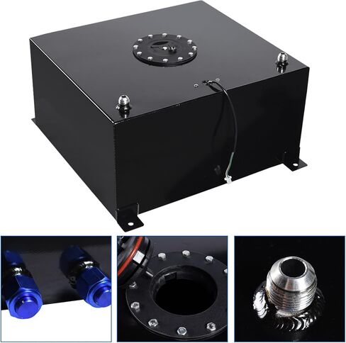 15 Gallon Fuel Cell Aluminum Fuel Gas Tank 60L Universal Racing Street Drift Strip Gas Tank with Level Sensor - Black in Kuwait
