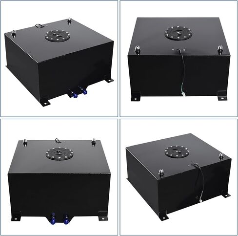 15 Gallon Fuel Cell Aluminum Fuel Gas Tank 60L Universal Racing Street Drift Strip Gas Tank with Level Sensor - Black in Kuwait