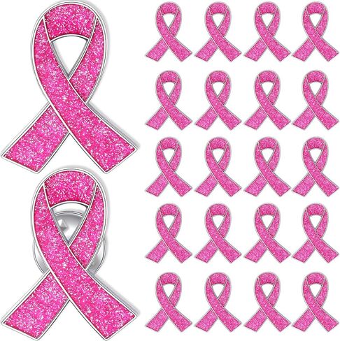 12/25/50/100/200 قطعة دبابيس للتوعية بسرطان الثدي، منتجات كبيرة للتوعية بسرطان الثدي، دبابيس شريطية وردية، إكسسوارات للنساء الناجيات من السرطان، هدية جمع التبرعات، وردي لامع in Kuwait