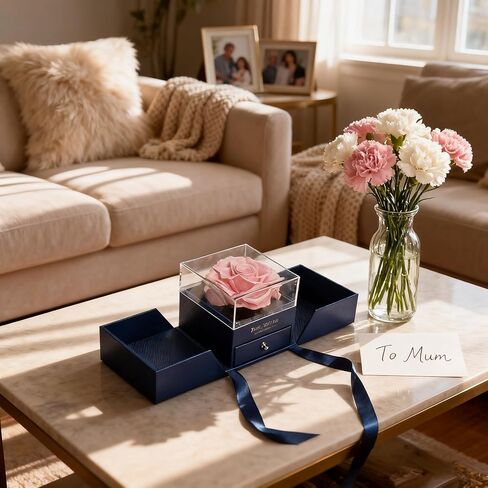Preserved Pink Real Rose for Mothers Day Gifts-Eternal Forever Flowers Rose,Birthday Gifts for Women Mom Wife Grandma Daughter Anniversary Christmas Valentines Day Decor for Her in Saudi Arabia