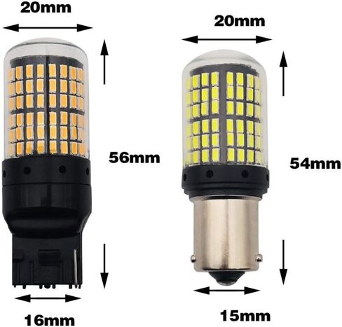 Automobile LED Turn Decode Signal CanBus No Stroboscopic Constant Current DC12V 1156 144LEDS Super Bright Reversing Lamp 2pcs/lot 150° Red in Saudi Arabia
