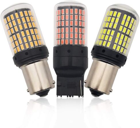 Automobile LED Turn Decode Signal CanBus No Stroboscopic Constant Current DC12V 1156 144LEDS Super Bright Reversing Lamp 2pcs/lot 150° Red in Saudi Arabia