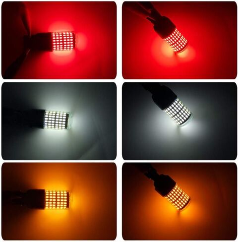 Automobile LED Turn Decode Signal CanBus No Stroboscopic Constant Current DC12V 1156 144LEDS Super Bright Reversing Lamp 2pcs/lot 150° Red in Saudi Arabia