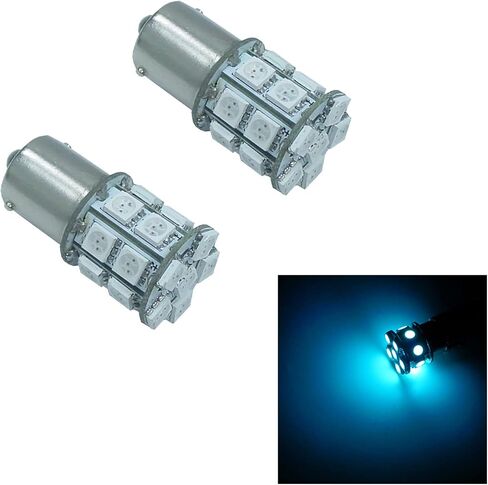 PA LED 2PCS 20SMD 1156 BAU15S Ice Blue Auto LED Bulb 12V for Turn Signal Side Marker Stop Back Up Tail Light (7507 PY21W 1156PY 1056 12496 5009 7507AST Available) in Saudi Arabia