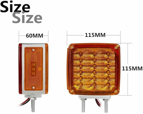 Pair of 39 LED Double Side Turn Signal Lights | Amber/Red Fender Marker & Clearance Lights for Semi Truck | Left & Right Hand Compatible in Saudi Arabia