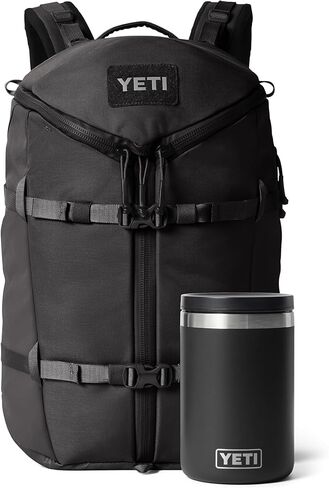 YETI Ranchero Backpack 27L, All-Day Utility Pack, Structured and Durable with Rambler 16 oz Food Jar, Vacuum Insulated, Stainless Steel, With Airtight Lid, Black in Saudi Arabia