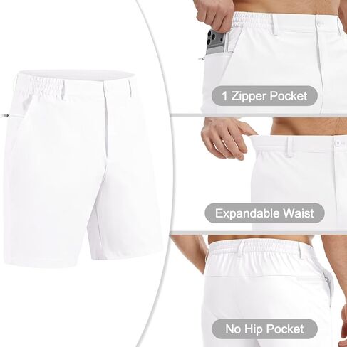 QPNGRP Men's 7" / 9" Inseam Stretch Quick Dry Lightweight Casual Golf Shorts with 3 Pockets in Saudi Arabia