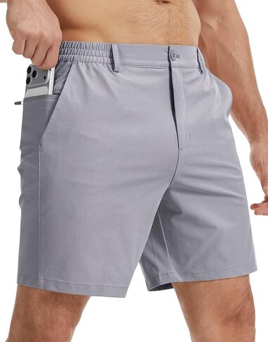 QPNGRP Men's 7" / 9" Inseam Stretch Quick Dry Lightweight Casual Golf Shorts with 3 Pockets in Saudi Arabia