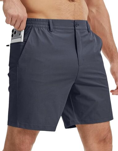 QPNGRP Men's 7" / 9" Inseam Stretch Quick Dry Lightweight Casual Golf Shorts with 3 Pockets in Saudi Arabia