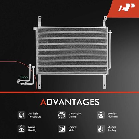 مكيف هواء ممتاز A/C مكثف متوافق مع Ford F-150 F150 1980-1993، F-250 F250 1980-1993، F-350 F350 1980-1993، Bronco 1980-1993، F-100 F100 1980-1983 in Saudi Arabia