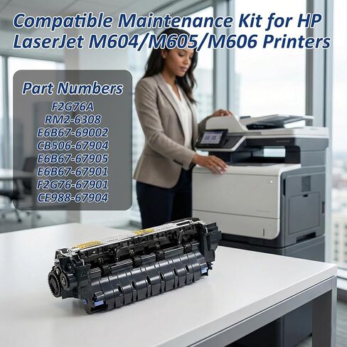 F2G76A (E6B67-67901, F2G76-67901) Maintenance Kit, Compatible with LaserJet M604 M605 M606, Includes RM2-6308 Fuser, Transfer Roller & Tray 2-6 Rollers (110V) in Kuwait