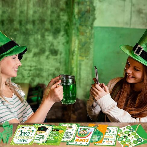 WorldBazaar Happy St. Patrick's Day Cards with Envelopes & Stickers 24 Pcs For Kids and Adults Irish Shamrock Lucky Day Saint Patricks Day Cards in Saudi Arabia