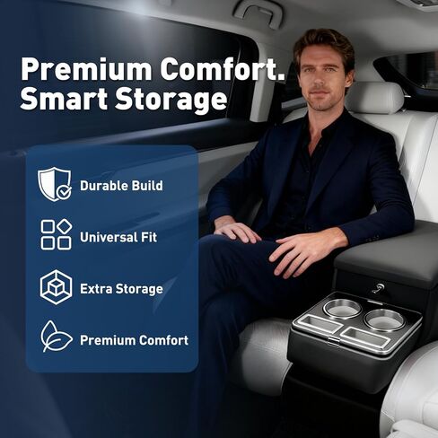 وحدة تحكم مركزية سعة 24 لترًا بين مقاعد سيارات الميني فان وسيارات الدفع الرباعي والشاحنات، مقاس 20 بوصة طول × 9.65 بوصة عرض × 13.78 بوصة ارتفاع، منظم مقعد على الأرض/المقعد مع قفل للتخزين المخفي، وحاملات أكواب مزدوجة ومسند للذراع، وتركيب بدون حفر in Kuwait