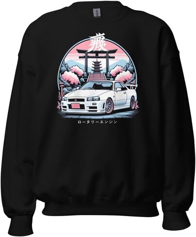 سويت شيرت جمالي ياباني R34 Skyline GTR لمحبي JDM 90s ثقافة السيارات اليابانية GT-R in Saudi Arabia