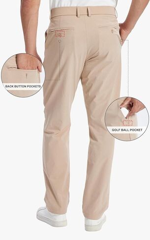 Golf-Dress-Pants-Men-Stretch-30/32/34"-Lightweight-Water-Resistance-Quick Dry Business Work Casual Classic Fit 4 Pockets in Kuwait