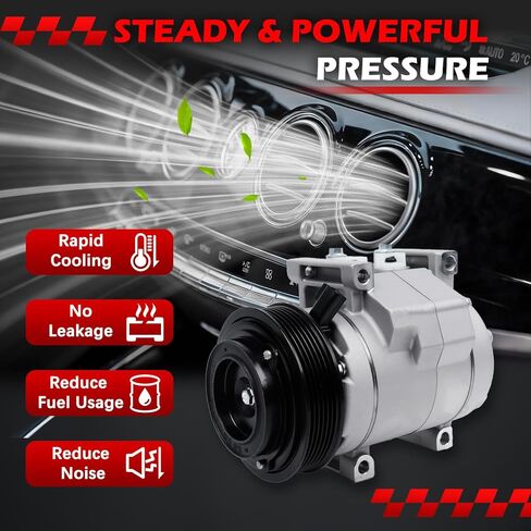 AC Compressor for Grand Cherokee 2011-2016, Durango 2011-2015, Charger 2011-2013, Challenger 2011-2014, 300 2011-2013, V6 3.6L, Air Conditioning Compressor with Clutch Replace for 68294506AC in Saudi Arabia