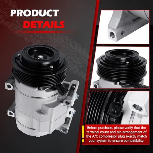 AC Compressor for Grand Cherokee 2011-2016, Durango 2011-2015, Charger 2011-2013, Challenger 2011-2014, 300 2011-2013, V6 3.6L, Air Conditioning Compressor with Clutch Replace for 68294506AC in Saudi Arabia