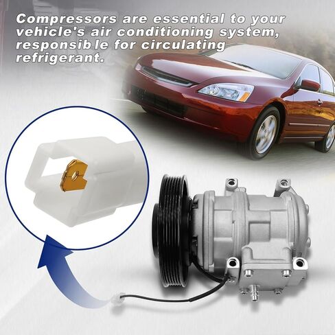 A/C Compressor with Clutch Compatible with Acura CL 1998-1999 Honda Accord 1998-2002 L4 2.3L, Replace OE Number 98361, 38810P3G003, 38810-P3G-003 in Saudi Arabia