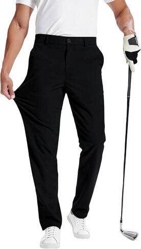 Golf-Dress-Pants-Men-Stretch-30/32/34"-Lightweight-Water-Resistance-Quick Dry Business Work Casual Classic Fit 4 Pockets in Kuwait