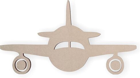 لوحة فنية جدارية على شكل طائرة خشبية من جيس وجيسيكا، غير مكتملة، MDF، مجموعة متنوعة من الأحجام in Kuwait