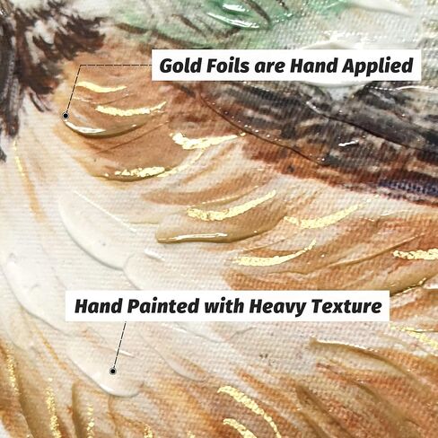 لوحة فنية على شكل طائر من القماش - طيور ملونة على فرع القصب، طباعة جدارية عتيقة، عمل فني تجريدي للطائر الطنان الريفي، صور طيور الدجاج مع رقائق ذهبية لغرفة المعيشة وغرفة النوم in Kuwait