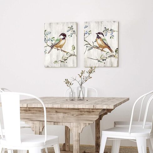 لوحة فنية على شكل طائر من القماش - طيور ملونة على فرع القصب، طباعة جدارية عتيقة، عمل فني تجريدي للطائر الطنان الريفي، صور طيور الدجاج مع رقائق ذهبية لغرفة المعيشة وغرفة النوم in Kuwait