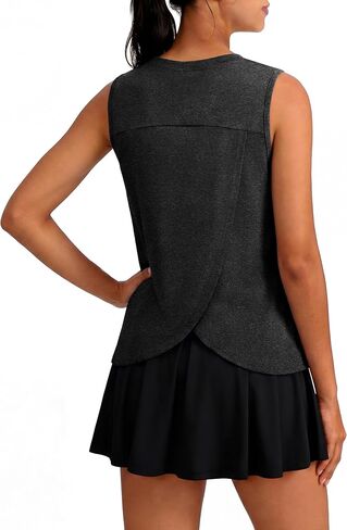 قمصان علوية للتمرين للسيدات فضفاضة بدون أكمام، قمصان يوغا بدون أكمام، رقبة دائرية، ملابس لياقة بدنية، قمصان رياضية للجري والصالة الرياضية in Kuwait