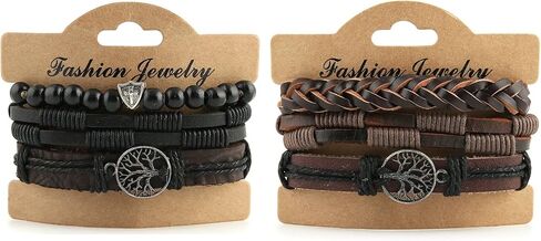 Leather Bracelet (Unisex) - Meaningful Design, Thoughtful Accessory (8.5 Inch Adjustable) in Saudi Arabia