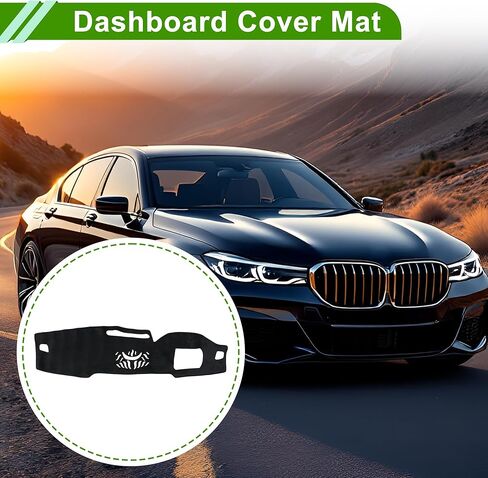 Dashboard Cover for BMW 7-Series 2016-2020 with Hud Dash Cover Mat Carpet Center Console Dash Cover Mat Car Interior Flannel Black 1 Pcs in Saudi Arabia