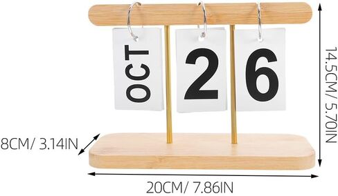 2 قطعة تقويم الوجه الخشبي خمر نمط المزرعة قابلة لإعادة الاستخدام منظم سطح المكتب الدائم لمكتب المنزل الحدث عرض تاريخ العد التنازلي in Kuwait