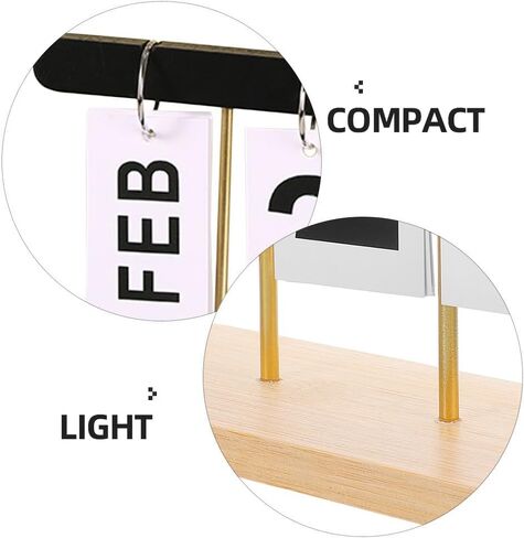 2 قطعة تقويم الوجه الخشبي خمر نمط المزرعة قابلة لإعادة الاستخدام منظم سطح المكتب الدائم لمكتب المنزل الحدث عرض تاريخ العد التنازلي in Kuwait