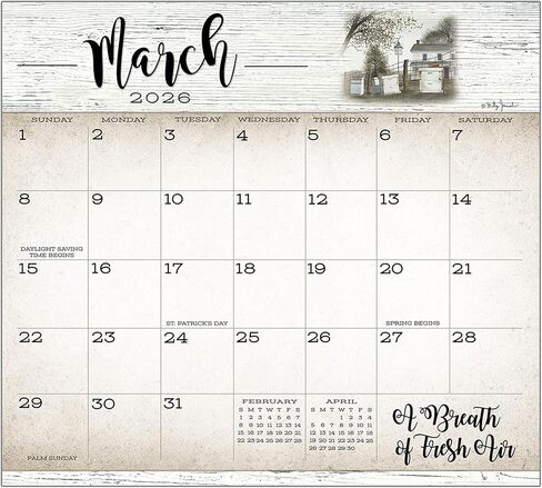 Legacy Publishing Group 2026 Magnetic Calendar 12-Month Schedule Organizer Pad 8.5 x 9.5 inch Farmhouse in Saudi Arabia