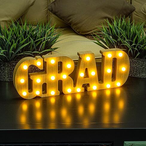 2024 Graduation Party Decorations - 2 LED Long Marquee Light Up Letters 'Grad' and '2024' - Class of 2024 Graduation Decor Sign for Kindergarten Preschool High School College Wall Table Ornaments in Saudi Arabia