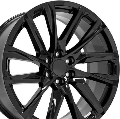 إطارات OE Wheels CA90 مقاس 24 بوصة تناسب طراز إسكاليد 6x139.7 24x10 أسود لامع - هولاندر 4875 (مجموعة من 4) in Saudi Arabia