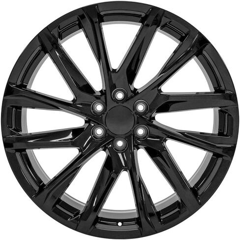 إطارات OE Wheels CA90 مقاس 24 بوصة تناسب طراز إسكاليد 6x139.7 24x10 أسود لامع - هولاندر 4875 (مجموعة من 4) in Saudi Arabia