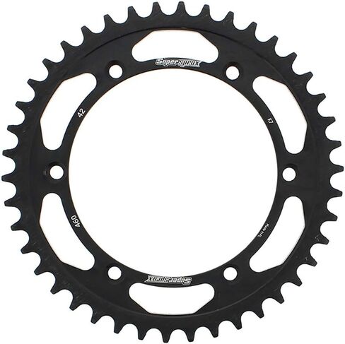Supersprox Steel Sprocket Black 42T - RFE-460-42-BLK for Kawasaki KDX200 1984-2006, KX500 1983-2004, KX450F 2006-2019, KX250F 2004-2019, KX250 1982-2007, KX125 1982-2005, KLX650R 1993-1996 in Kuwait
